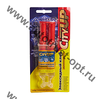 UP-90 Эпоксидный двухкомпонентный клей 23 гр, шприц-тюбик  City up