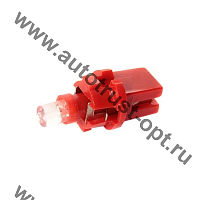 Светодиод 12V T5 BAX8,7D с патроном RED (A12-1,2бц) Маяк