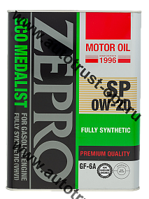 Масло моторное ZEPRO ECO MEDALIST F-S 0W20 SP/GF-6A 4л синтетическое  