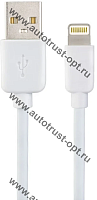 PERFEO Кабель USB A вилка - Lightning вилка, 2.4A, белый, длина 1 м, ONE  ( I4604 )
