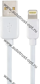 PERFEO Кабель USB A вилка - Lightning вилка, 2.4A, белый, длина 1 м, ONE  ( I4604 )