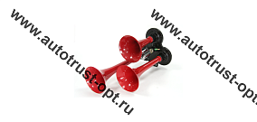 АТ Сигнал трехрожковый  24V / 3A  (165/230/300 мм, D=90 мм, цвет красный) 