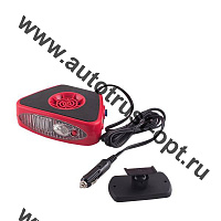 Тепловентилятор SKYWAY 12V в прикуриватель с фонарем, черно-красный