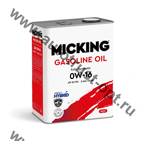 Моторное масло Micking Gasoline Oil MG1 0W-16 синтетич. API SP/RC для бензиновых двигателей 4л