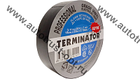 IU1K Изолента ПВХ "TERMINATOR" черная 19мм х 20м x 0,18мм, огнеупорная, всепогодная 