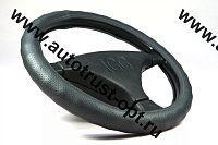 IGG Оплетка на руль 1005 (экокожа, серый перфорация (волна), М 37-39 см) 