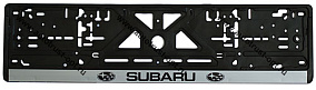 Рамка номера пластиковая с защелкой "Subaru" черная (РК 01 01 00 (1.54)