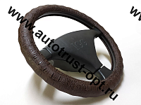 IGG Оплетка на руль 1014 (экокожа, коричневый, рептилия, (волна) М 37-39 см) 