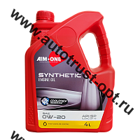 AIM-ONE Fully Synthetic Engine Oil 0W-20, SP/GF-6, 4л (синтетическое моторное масло)