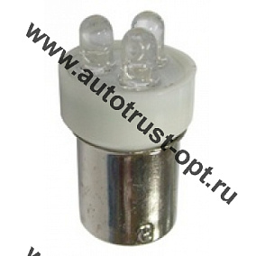 Светодиод 12V T15 3LED BA15S WHITE (A12-10) Маяк