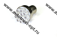 KS Лампа светодиодная 12V 5W BA15s (1конт) 9 диодов, белая (габариты, подсветка номера)