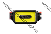 FOCUSray Фонарь налоб. акку 18650 1200 мАН, 3,7V, встроен.,сенсор, индикатор зарядки 3W COB 1/180