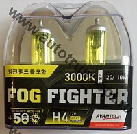 AVANTECH  H4 12V 60/55W (120/110W) 3000K  (AB3004) комплект 2 шт желт.