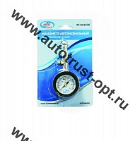 AUTOVIRAZH Манометр шинный металлический с клапаном в блистере AV-011406