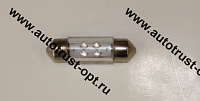 Светодиод 12V T11x36 S8,5 4LED BLUE (AC12-10) Маяк