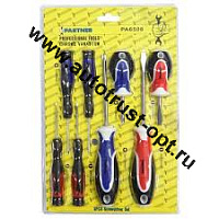 Partner  Набор отверток 8пр PH2x100,PH2x38,PH1x50,PH0x50мм, SL6x38,SL6x100,SL2x50,SL2,5x50мм(