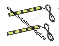 KS Фары светодиодные KS-185 COB, ходовые огни, COB, 5 диодов, черный корпус 153*4*18мм, 2 шт