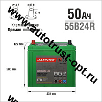 АКБ MAXINTER N55-B24R, Start-Stop EFB 50 а/ч (Пусковой ток 520 а/ч)