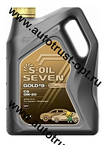 Масло моторное S-OIL GOLD #9 0W20 API SP/C6 (универсальное, синт) 4л