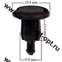 Клипса SKYWAY  S05601182 для кузова и внеш. обвеса со штырем нажимная 9,8х19,6х25,4мм для Honda 182
