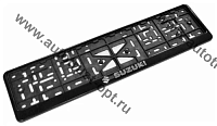 Рамка номера пластиковая с защелкой "SUZUKI" черная (РК 01 01 00 (1.55)