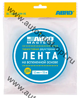 ABRO MASTERS Лента клейкая двухсторонняя 12мм х 10м черная
