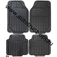 SKYWAY Коврик салона Стандарт 005 4пр.резиновый черный (п.69,5*45см,з.43,5*45см)