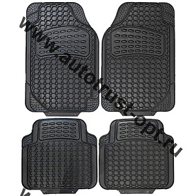 SKYWAY Коврик салона Стандарт 005 4пр.резиновый черный (п.69,5*45см,з.43,5*45см)